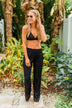 Beach Babe Triangle Bikini Top- Black