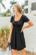 Sincere Smiles Smocked Knit Dress- Black
