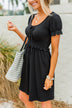 Sincere Smiles Smocked Knit Dress- Black