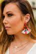 Bountiful Blossoms Ruffle Flare Earrings- Coral
