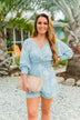 Got You On My Mind Floral Romper- Sky Blue