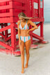 Beach Babe Triangle Bikini Top- Striped Multi-Color