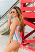 Beach Escape One Piece Swimsuit- Striped Multi-Color