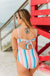 Beach Escape One Piece Swimsuit- Striped Multi-Color