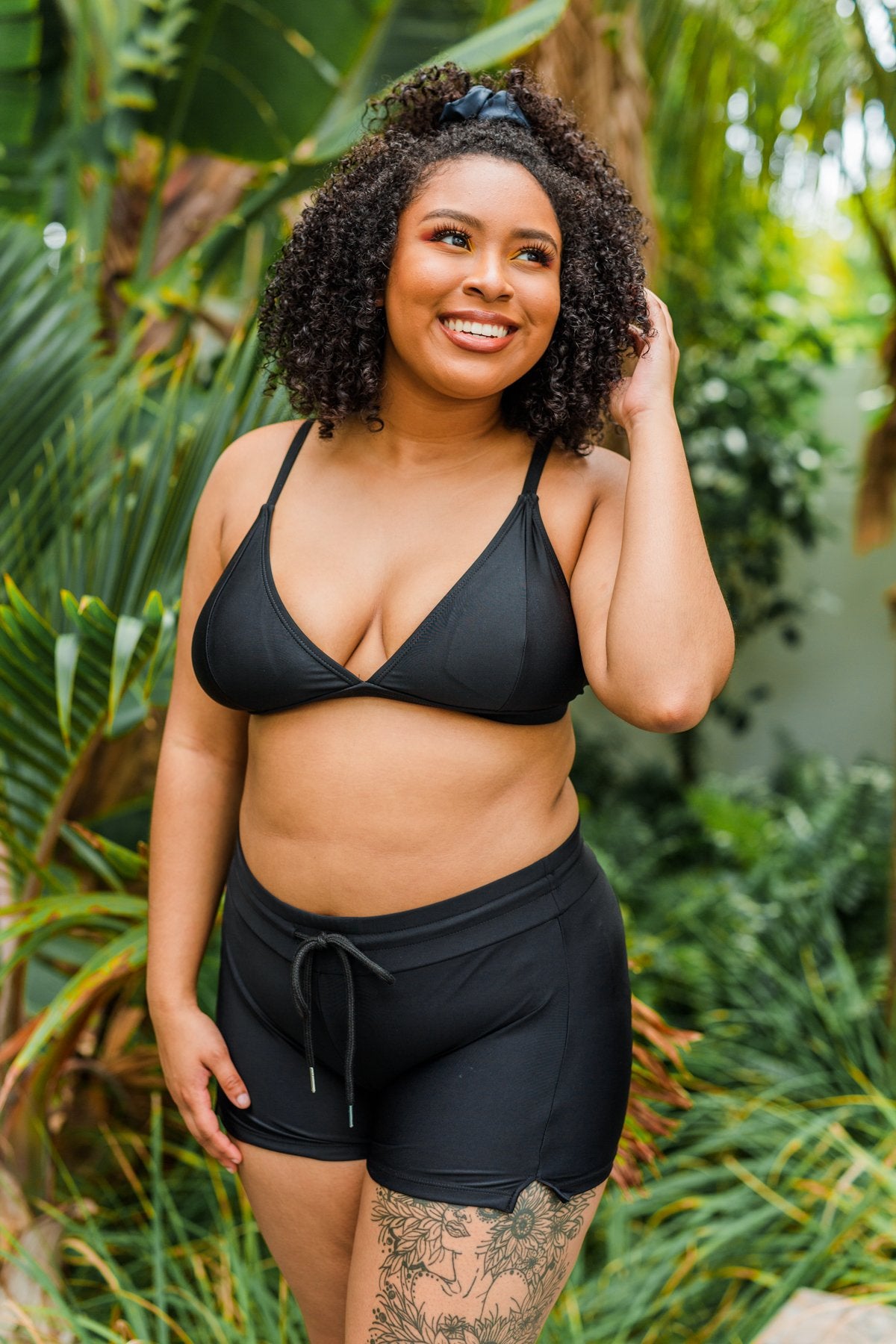 Drawstring Swim Shorts Solid Black The Pulse Boutique