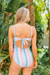 Beach Escape One Piece Swimsuit- Striped Multi-Color