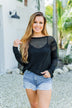 Love Like Crazy Open Knit Sweater- Black