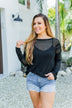 Love Like Crazy Open Knit Sweater- Black