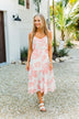 Finding Paradise Tropical Midi Dress- Ivory & Coral