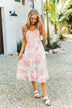 Finding Paradise Tropical Midi Dress- Ivory & Coral