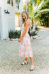 Finding Paradise Tropical Midi Dress- Ivory & Coral