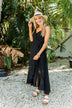Beauty At The Beach Wrap Maxi Dress- Black