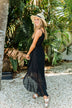 Beauty At The Beach Wrap Maxi Dress- Black