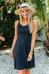 Sunshine Serenity Sleeveless Dress- Heathered Black