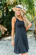 Sunshine Serenity Sleeveless Dress- Heathered Black