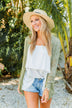 Lovely Life To Live Open Knit Cardigan- Sage