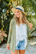 Lovely Life To Live Open Knit Cardigan- Sage