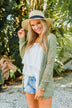 Lovely Life To Live Open Knit Cardigan- Sage