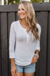 Dreams Of Us Waffle Knit Henley Top- White