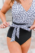 Beach Party One-Piece Swimsuit- Off-White Leopard Print