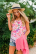 Sweet Memories Floral Tank Top- Blush