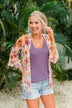Fragrant Flowers Lightweight Kimono- Pink, Orange & Ivory