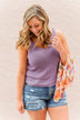Living Our Love Story Knit Tank Top- Grape