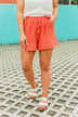 Sights By The Seaside High Waisted Shorts- Coral