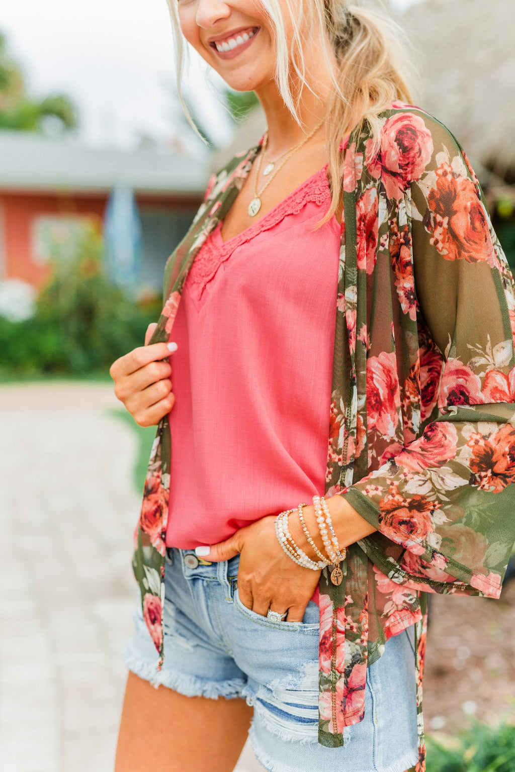 Kimono Cardigan Kimono Florido Feels Like Fall Lightweight Floral
