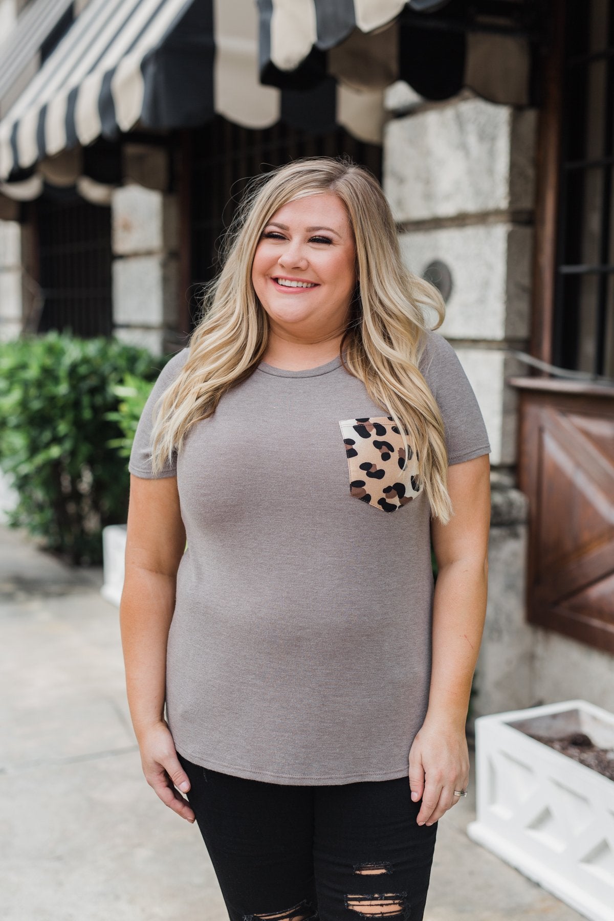 Wild At Heart Leopard Pocket Top- Taupe – The Pulse Boutique