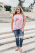 Coral Floral Knot Top- Lilac