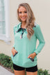 Touch of Plaid Pullover & Button Top - Mint