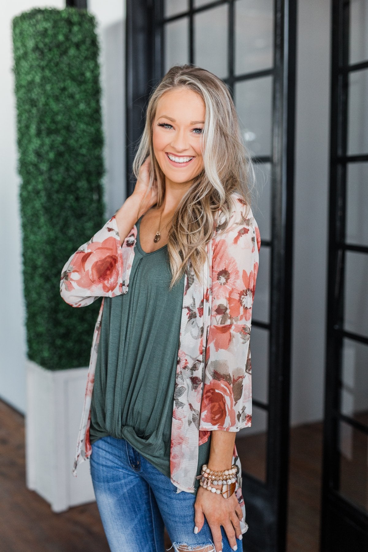 Sing A Little Louder Floral Kimono- Taupe