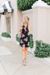 Blooming Beauty Sleeveless Floral Dress- Black