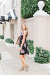 Blooming Beauty Sleeveless Floral Dress- Black
