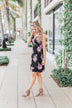 Blooming Beauty Sleeveless Floral Dress- Black
