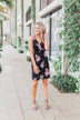 Blooming Beauty Sleeveless Floral Dress- Black