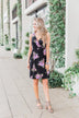 Blooming Beauty Sleeveless Floral Dress- Black
