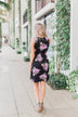Blooming Beauty Sleeveless Floral Dress- Black