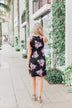 Blooming Beauty Sleeveless Floral Dress- Black
