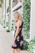Blooming Beauty Sleeveless Floral Dress- Black