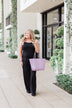 Reversible Tote- Lavender/White