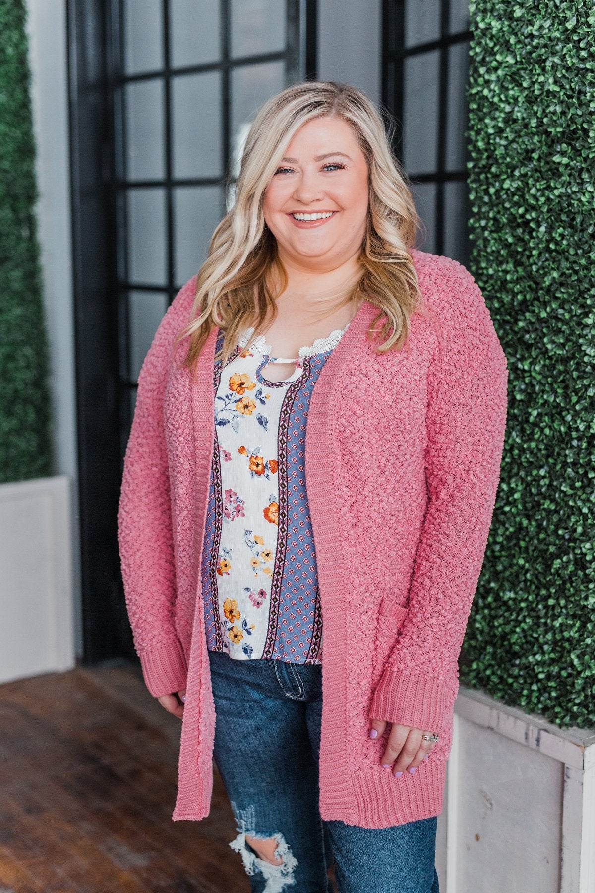 No Doubts Popcorn Cardigan- Rose Pink
