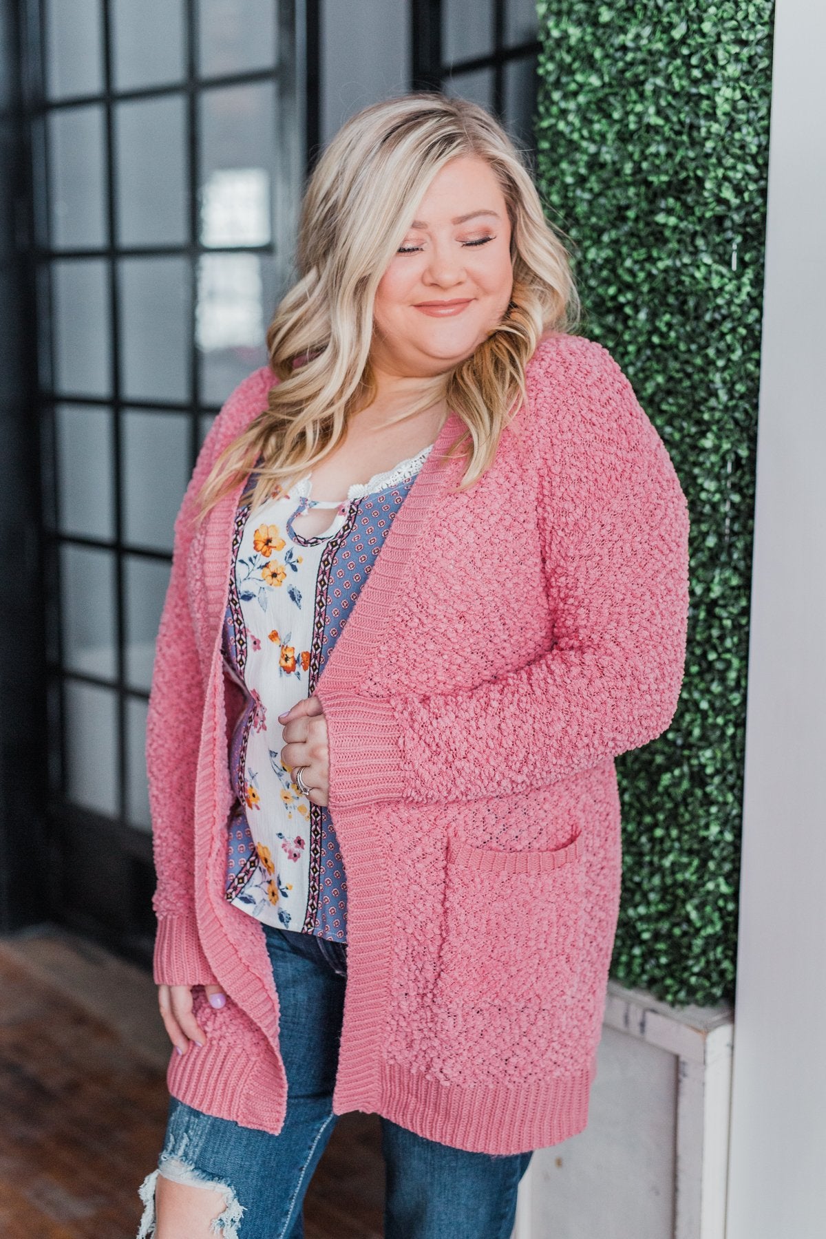 No Doubts Popcorn Cardigan- Rose Pink