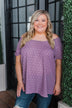 In The Spot Light Polka Dot Top- Dusty Purple