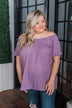 In The Spot Light Polka Dot Top- Dusty Purple