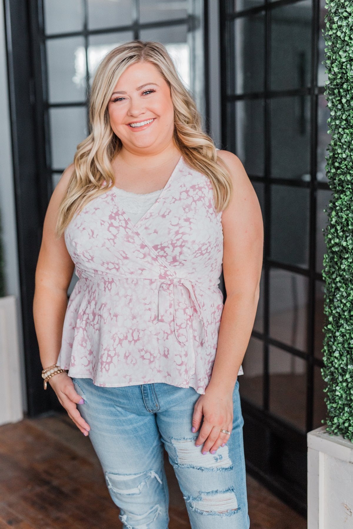 What She Wants Tie Tank Top- Light Pink