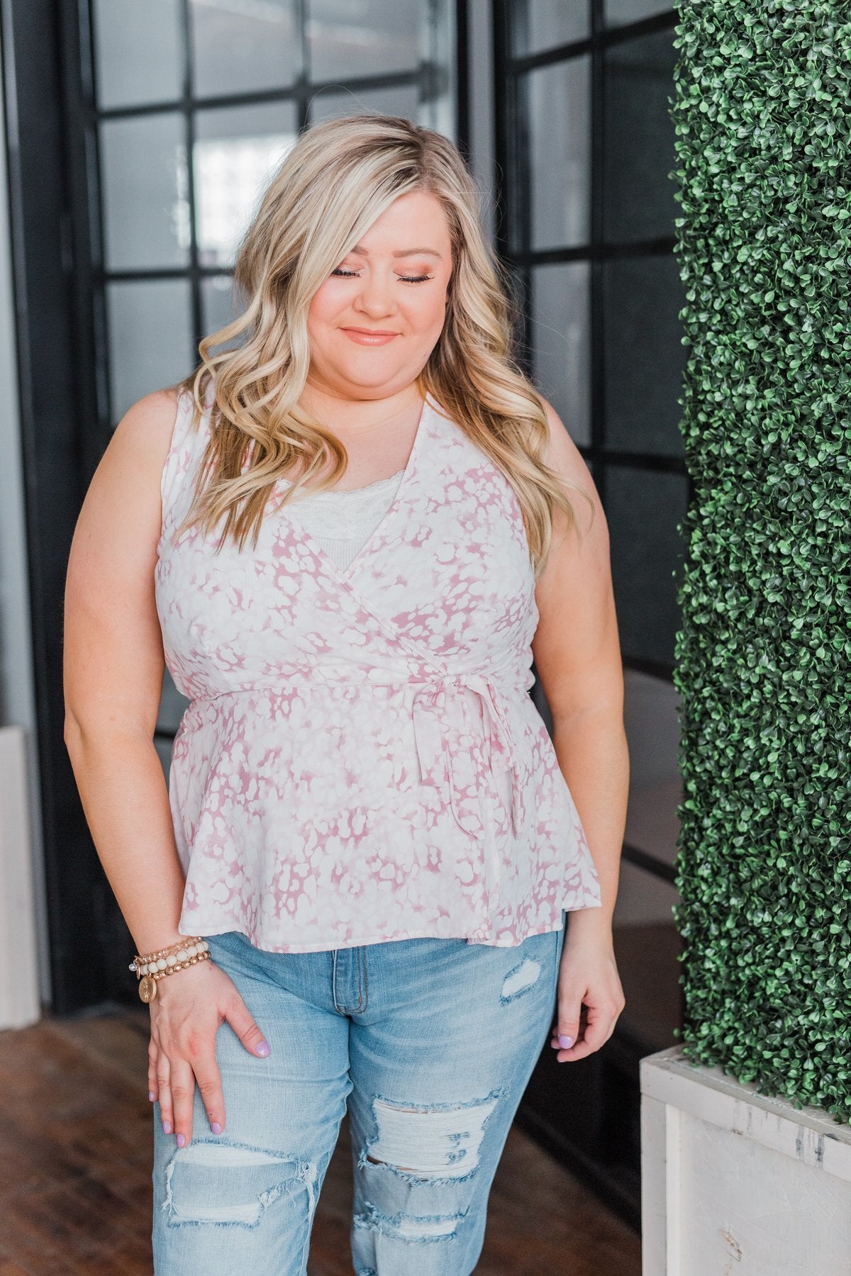What She Wants Tie Tank Top- Light Pink