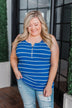 Zipper Tank Top- Royal Blue
