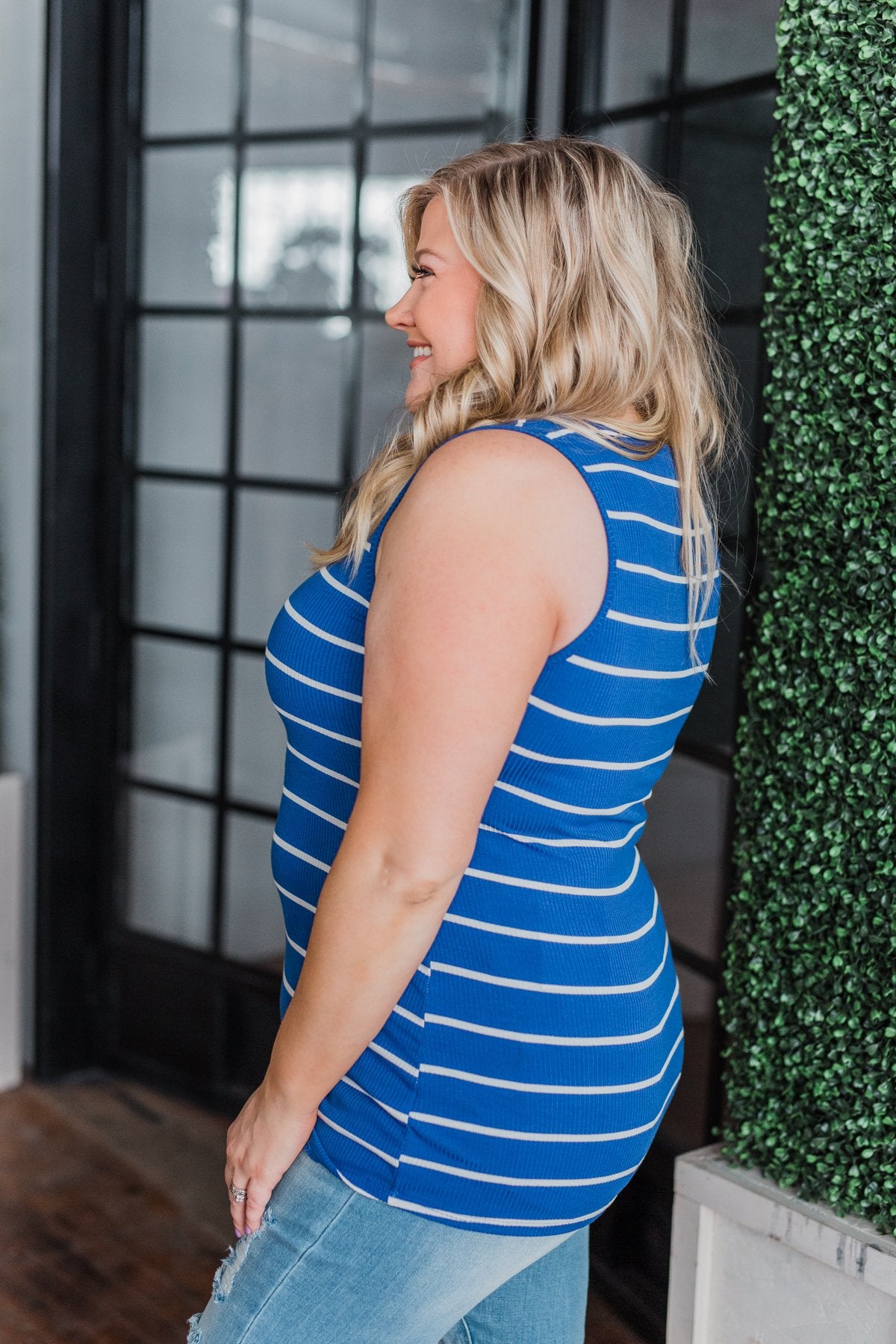 Zipper Tank Top- Royal Blue